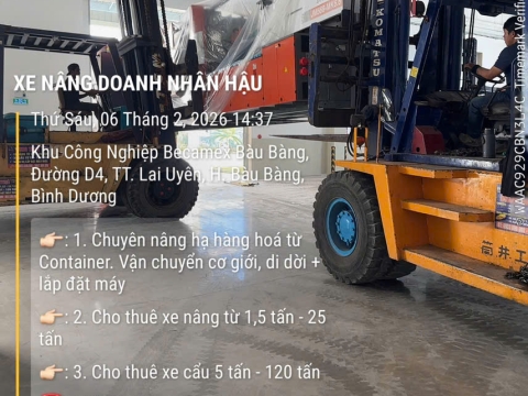 Dự án nâng cẩu hàng hóa cho công ty tại Đồng Phú, Bình Phước