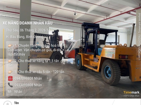 Dự án nâng cẩu hàng hóa cho công ty tại Đồng Phú, Bình Phước
