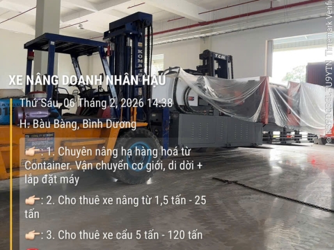Dự án nâng cẩu hàng hóa cho công ty tại Đồng Phú, Bình Phước
