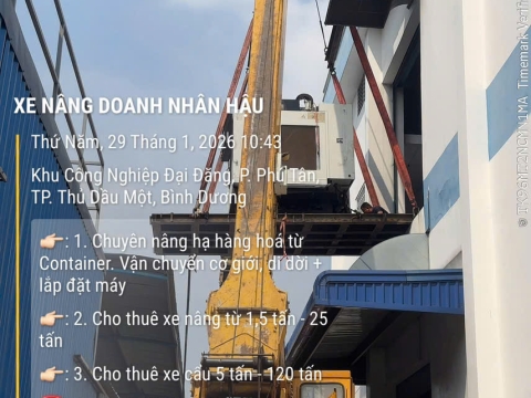 Dự án nâng cẩu hàng hóa cho công ty tại Đồng Phú, Bình Phước