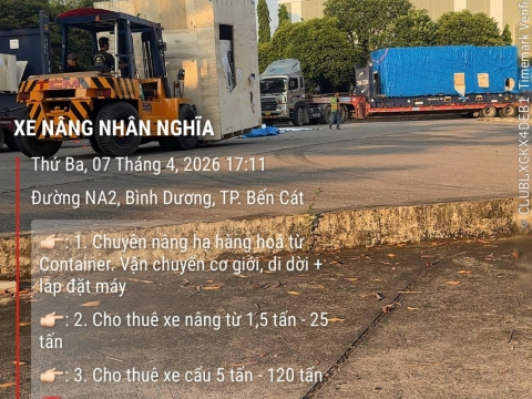 Dự án nâng cẩu hàng hóa cho công ty tại Dĩ An, Bình Dương