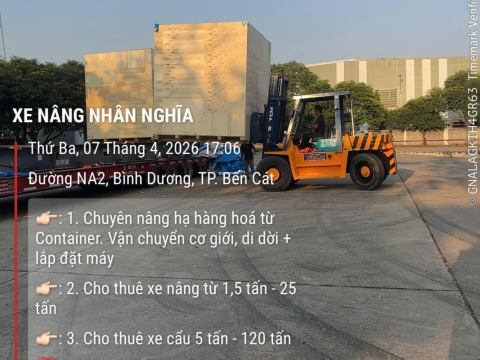Dự án nâng cẩu hàng hóa cho công ty tại Dĩ An, Bình Dương