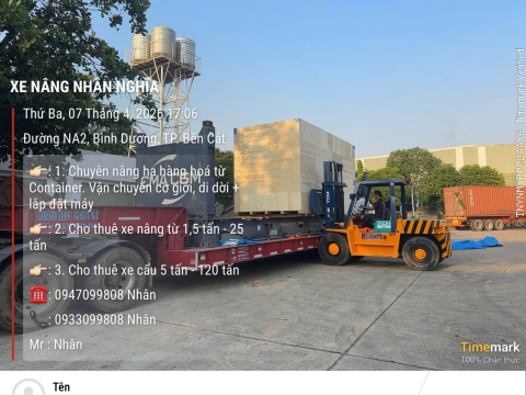 Dự án nâng cẩu hàng hóa cho công ty tại Dĩ An, Bình Dương